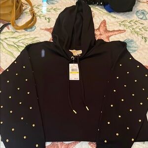 Michael Kors Black Hoodie with Gold Accents